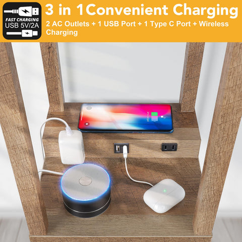 Mlambert lamp showing USB-C port for fast device charging