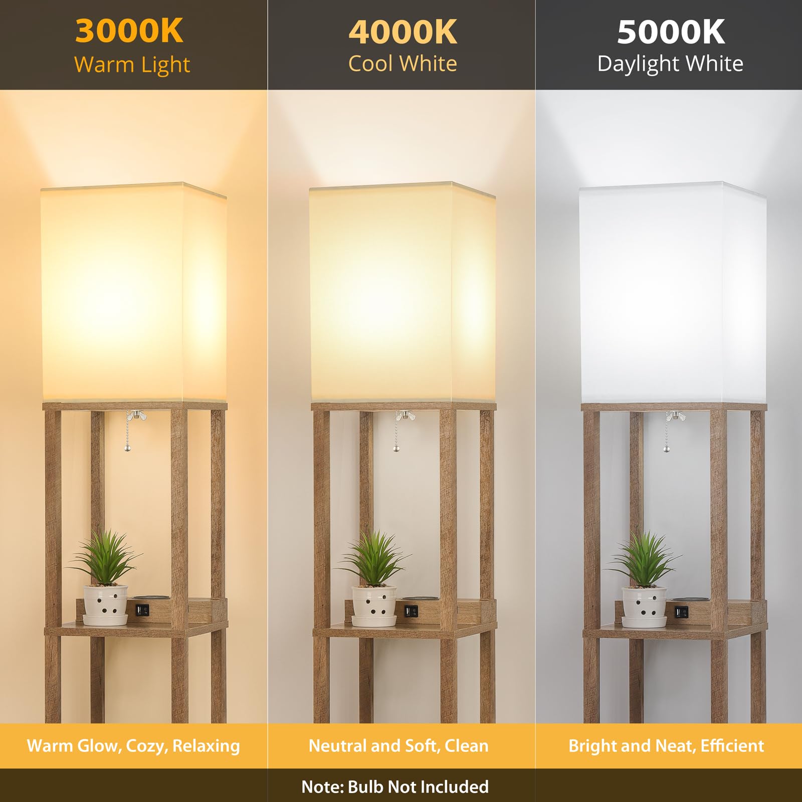 Mlambert wood-finish shelf lamp adding natural warmth to space
