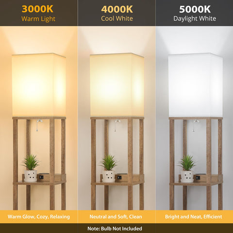 Mlambert wood-finish shelf lamp adding natural warmth to space