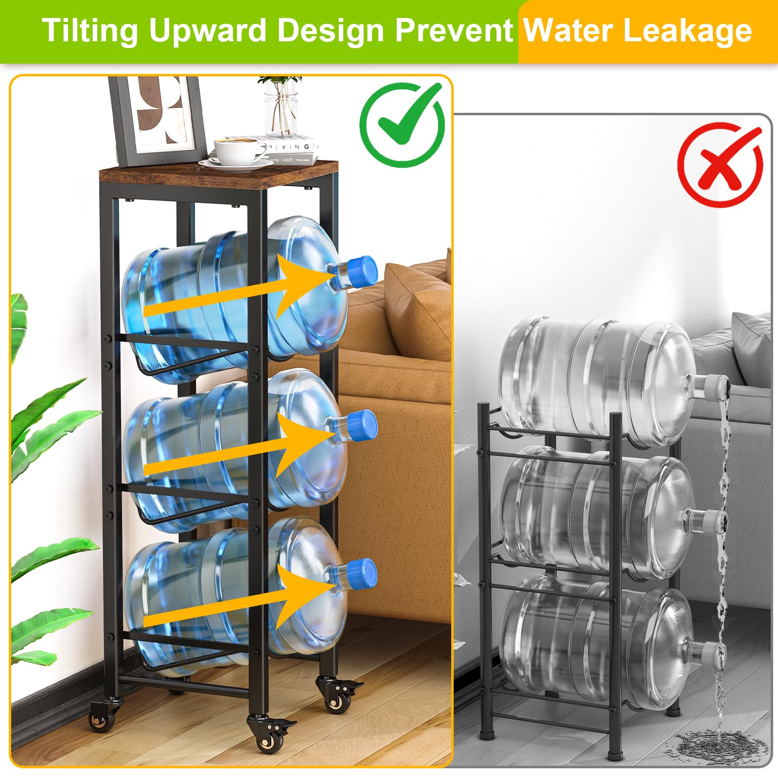 Mlinavn water bottle rack with lockable casters demonstrates mobility and stability