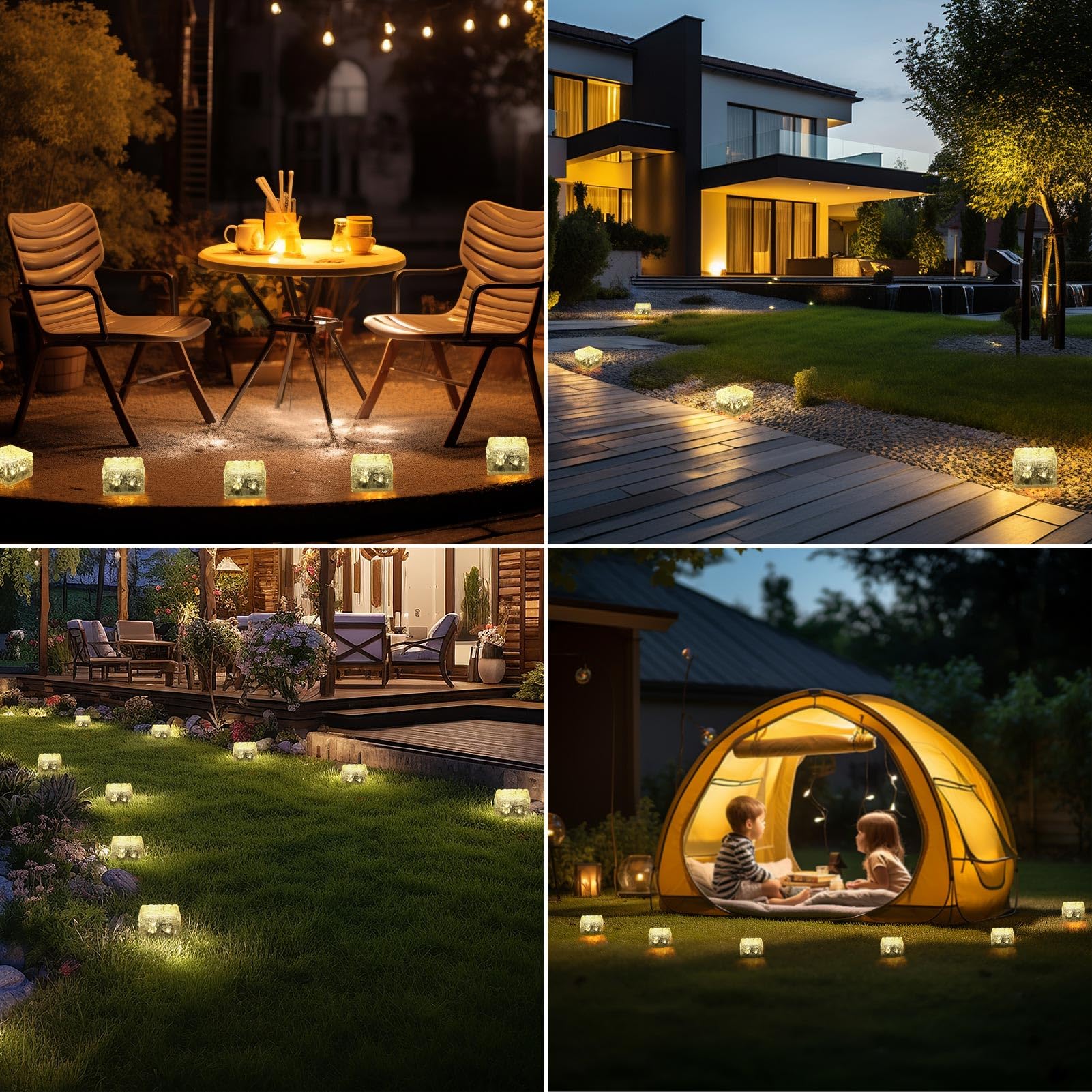 MLKNK Solar Brick Lights create cozy backyard ambience after dark