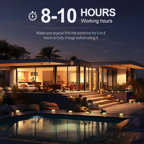 MLKNK Solar Brick Lights feature IP65 waterproof protection for all weather