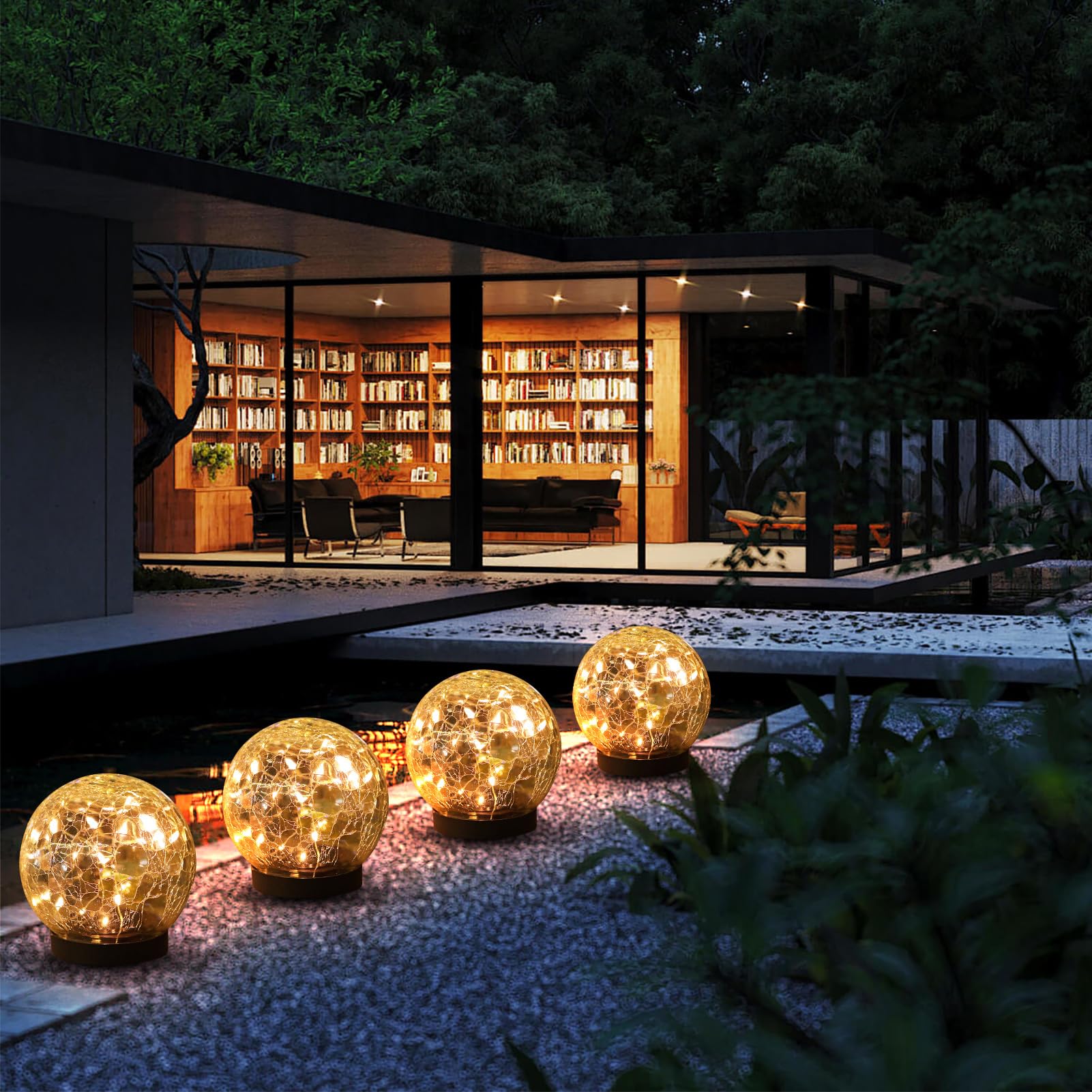 MLKNK Solar Globe Lights withstand rain with waterproof outdoor performance.