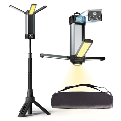 Mlogiroa rechargeable LED work light with 3-page head for wide illumination.