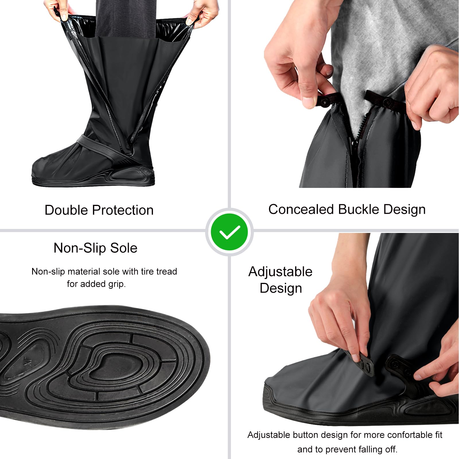 MLUUHK durable waterproof material shields footwear from rain, mud, and snow.