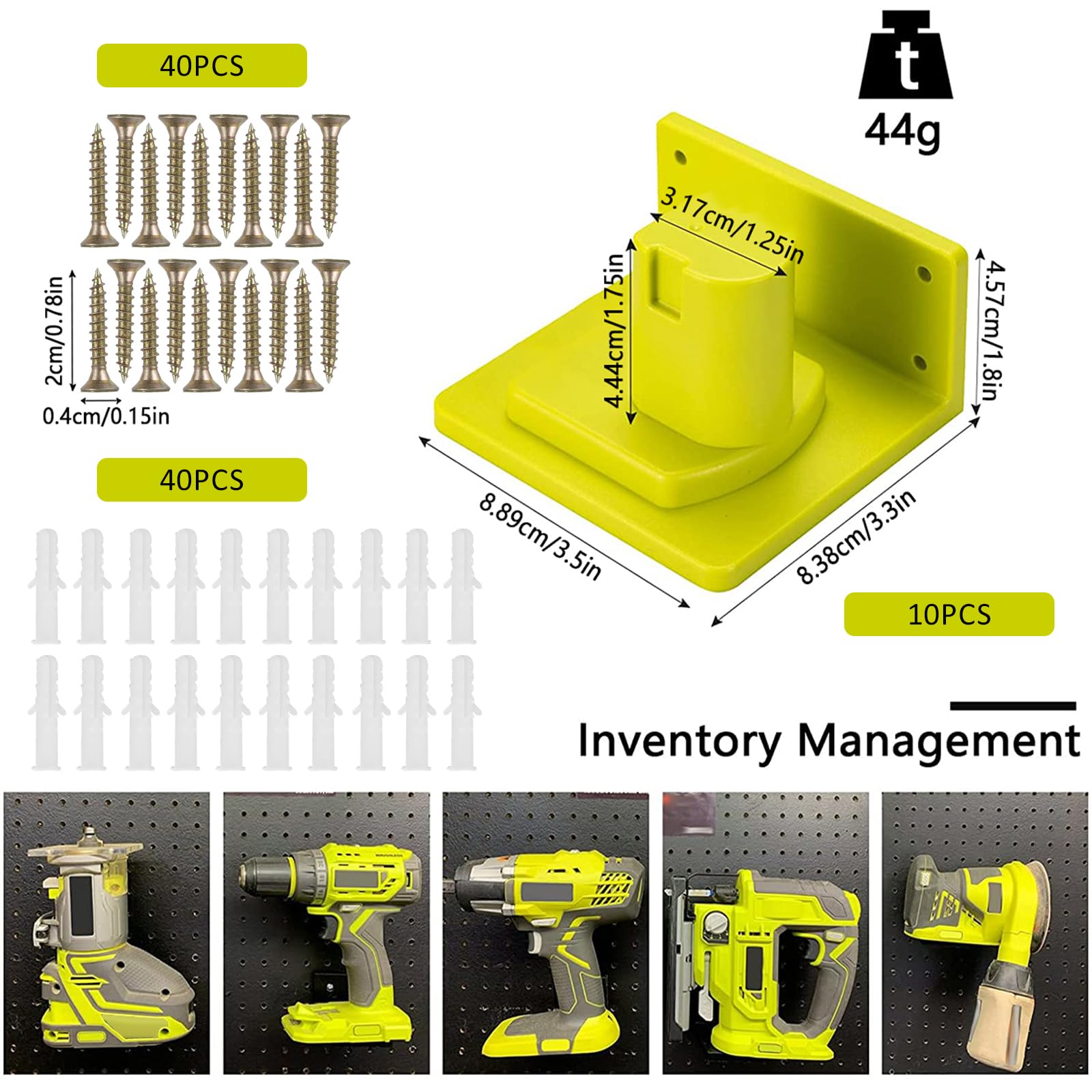 MLYNZXJSY tool holder rail-screw-holes-closeup shows sturdy mounting for workshops.