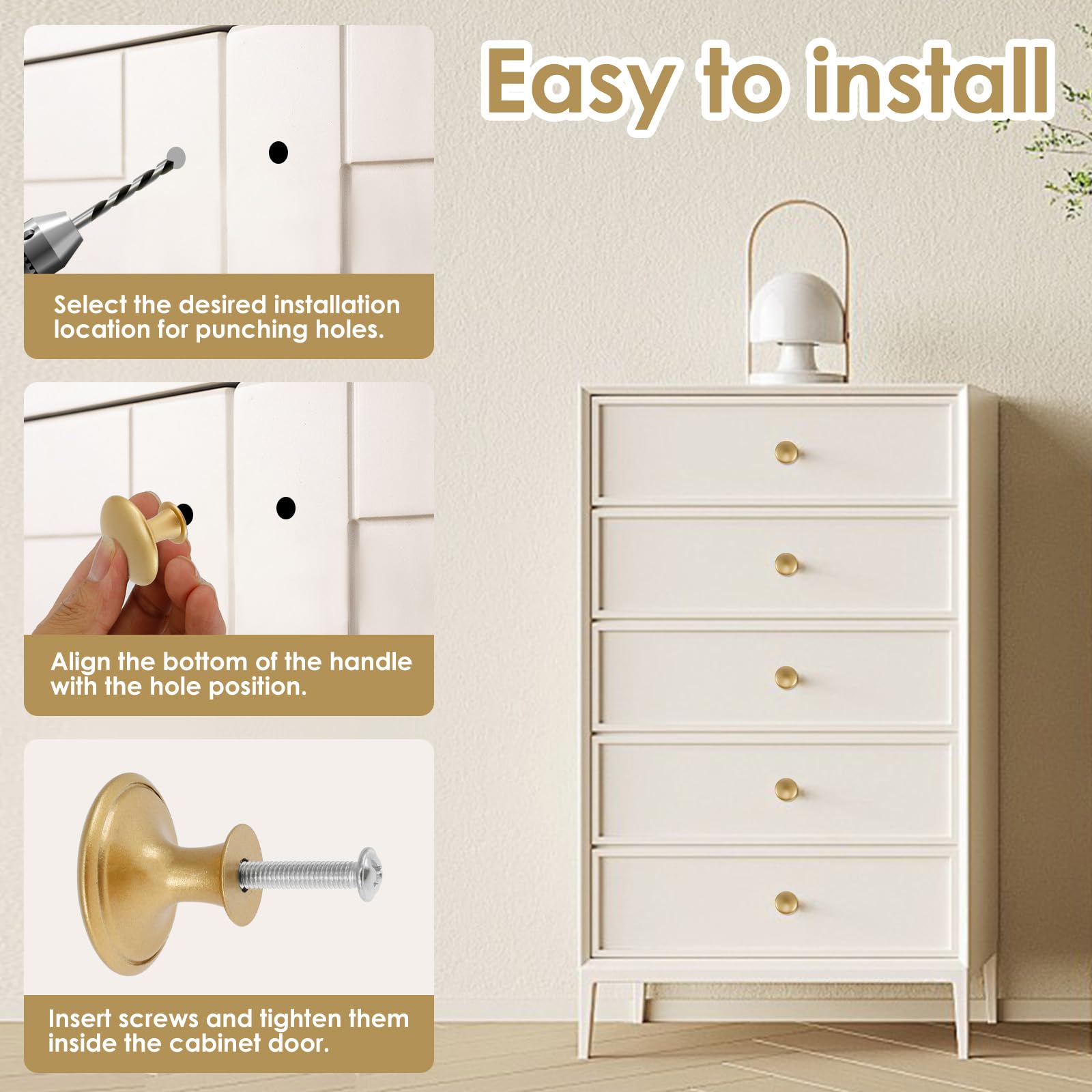 MLYNZXJSY dresser knob set with screws included for quick DIY upgrades.