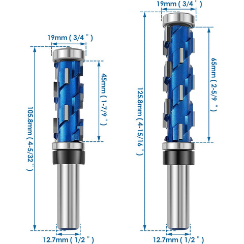MLYNZXJSY long flush trim bit with 1/2 inch shank enables deeper trimming.