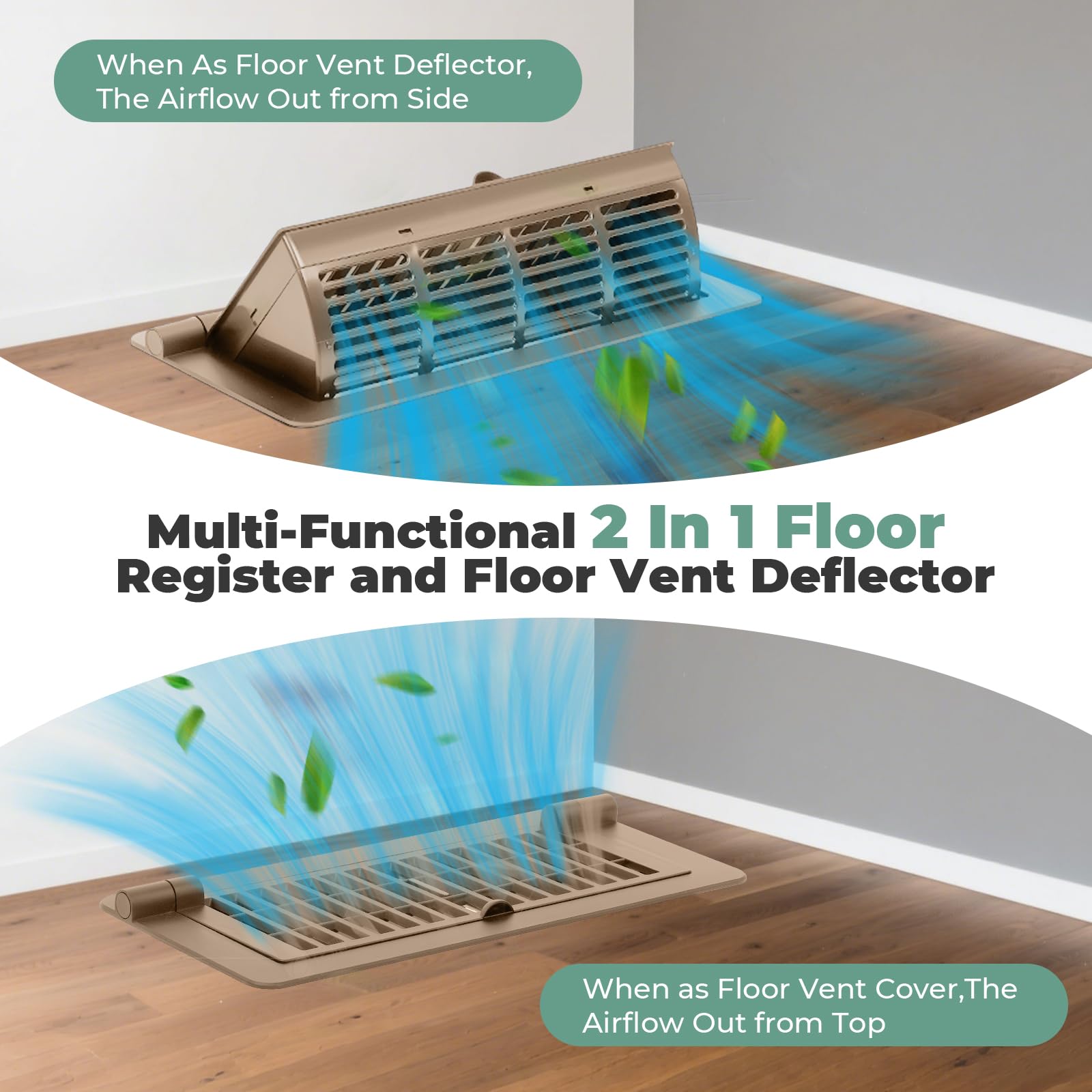 MMFSF vent cover tool-free installation shown on a living space vent