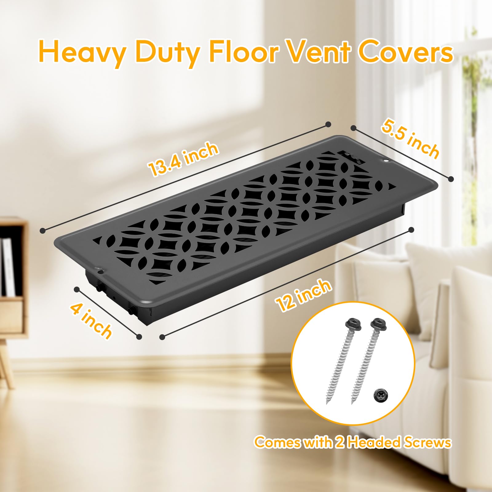 MMFSF floor vent cover 4x12 damper control demonstrates adjustable airflow
