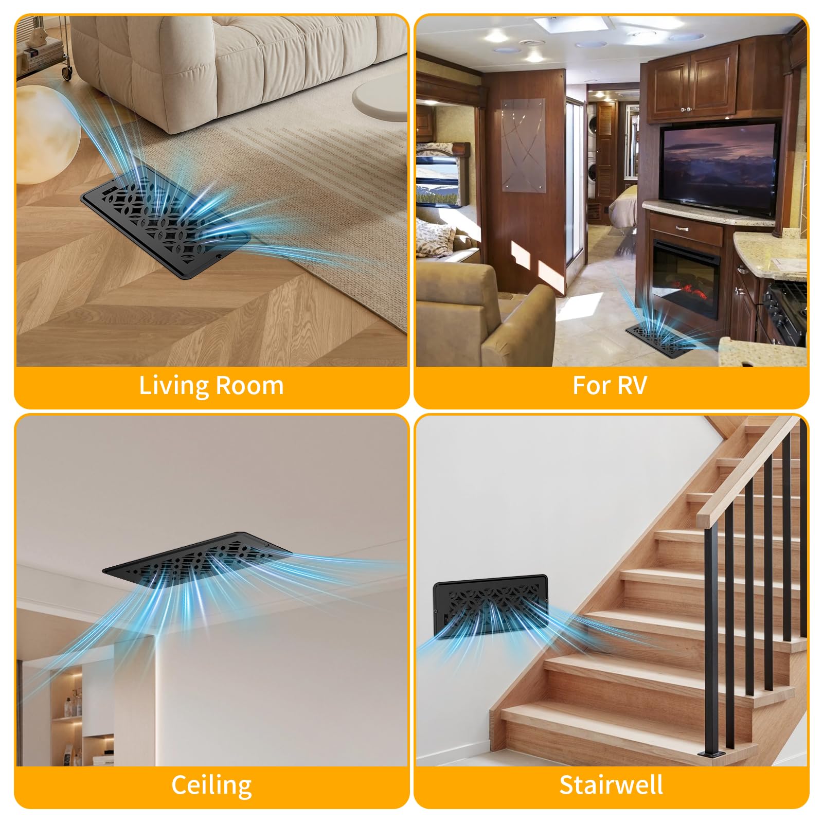 MMFSF floor vent cover 4x12 quiet operation suitable for hallways