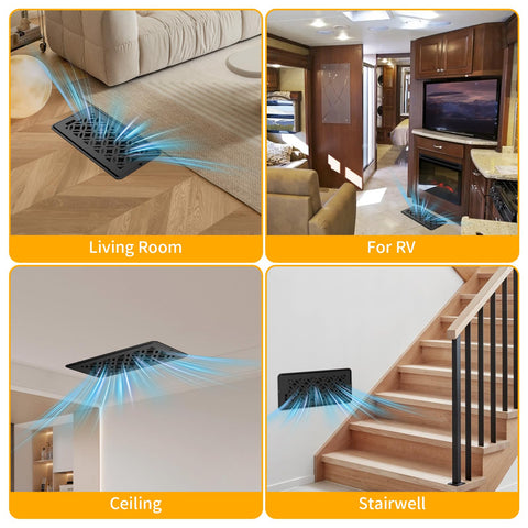 MMFSF floor vent cover 4x12 quiet operation suitable for hallways