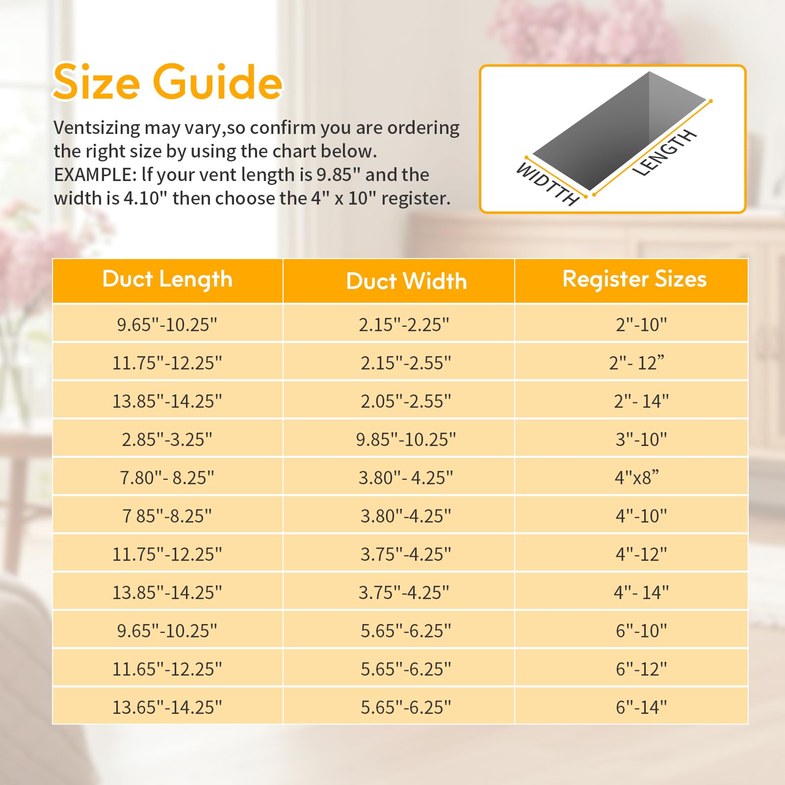 MMFSF floor vent cover 4x12 universal fit for various openings