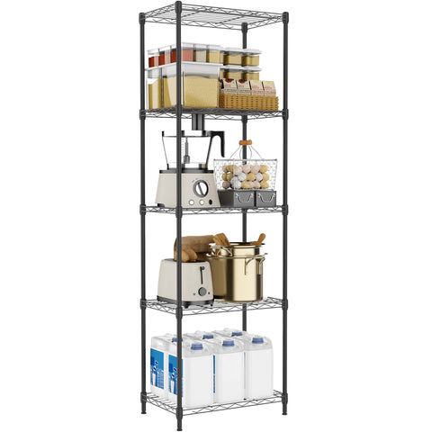 M MZG 5 Tiers Shelf front view shows durable carbon steel construction for storage