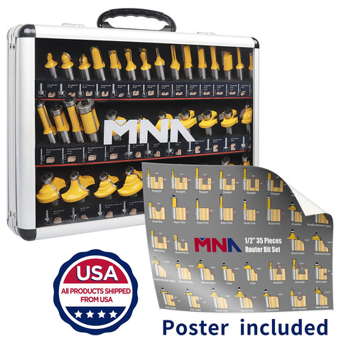 MNA Router Bits ready-to-use kit for efficient routing tasks and consistent results.
