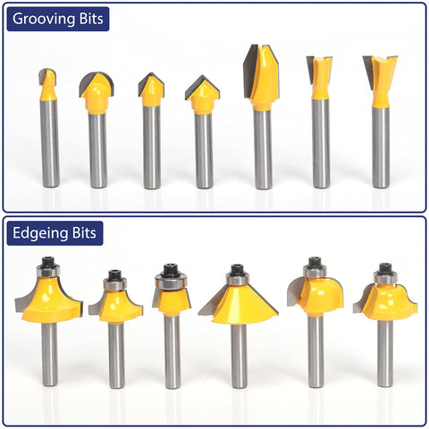 MNA router bits 25pc collection displays versatile options for hardwood, softwood, and MDF tasks.