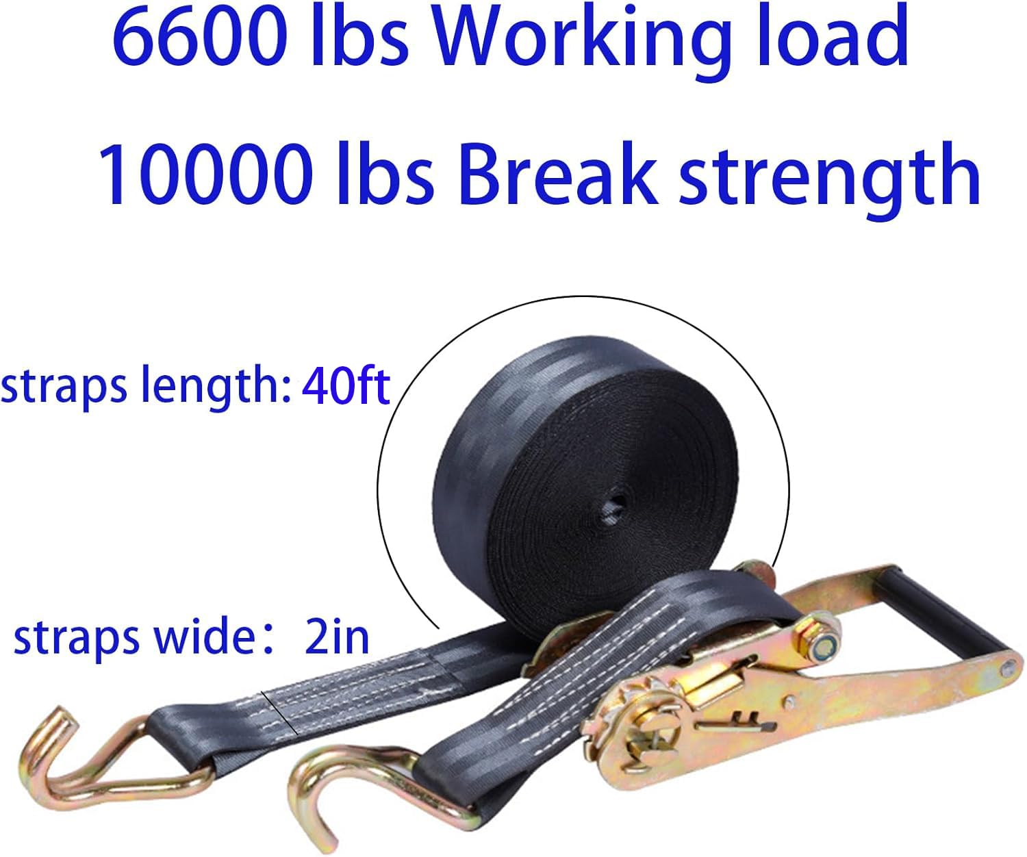 MNMAJE 40ft 2in strap ideal for long loads and wide securing.