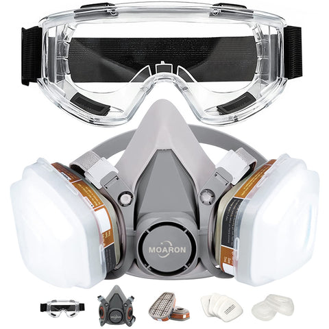 MOARON half-face cover set side view offering comfortable fit for painting tasks.