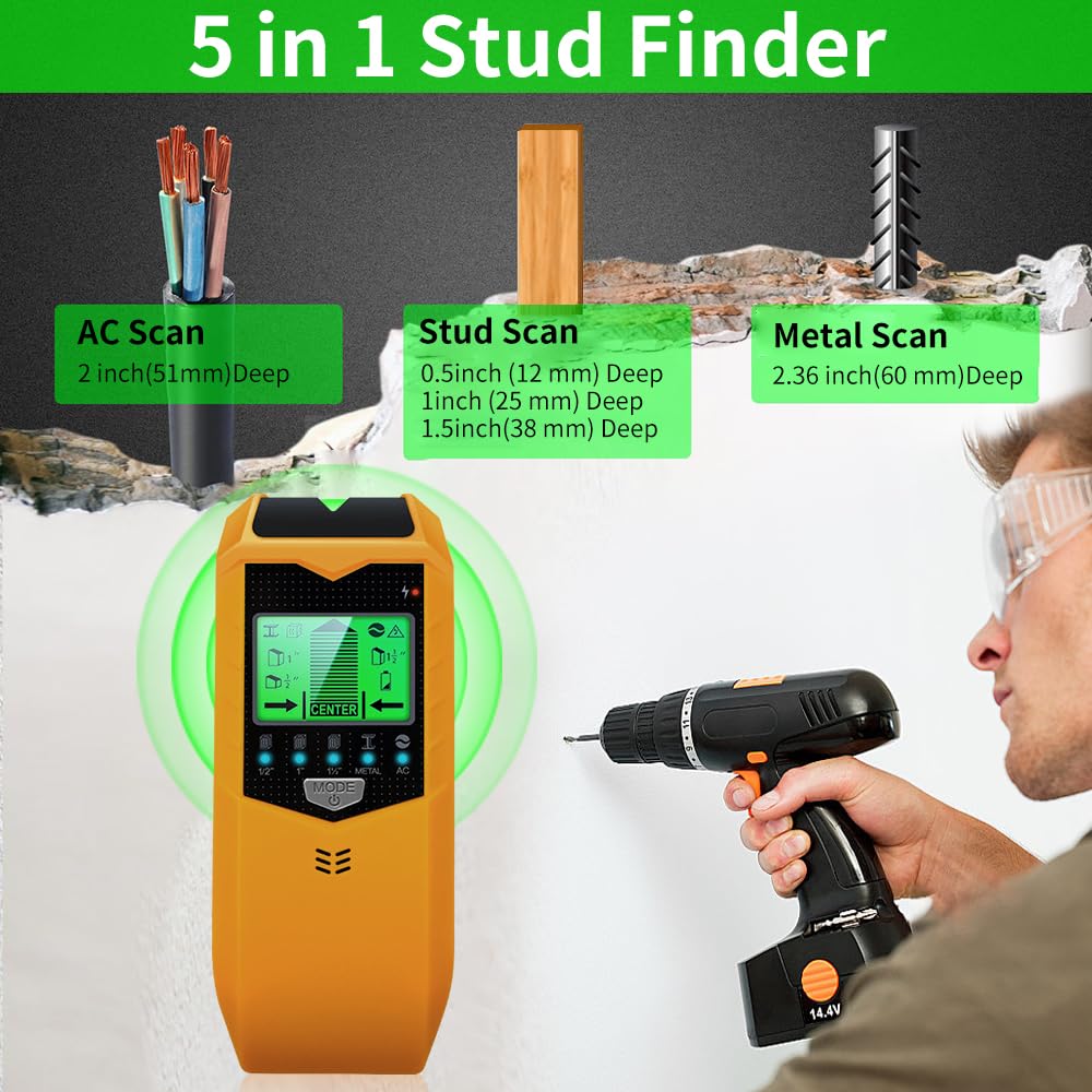 MOCITA Stud Finder edge-detection mode helps you safely anchor shelves.