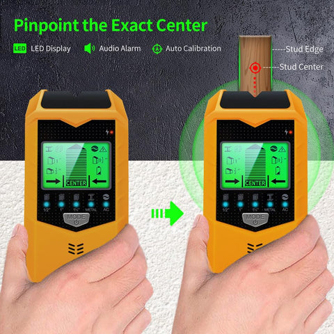 MOCITA Stud Finder detects wood studs for secure wall-mounted installations.