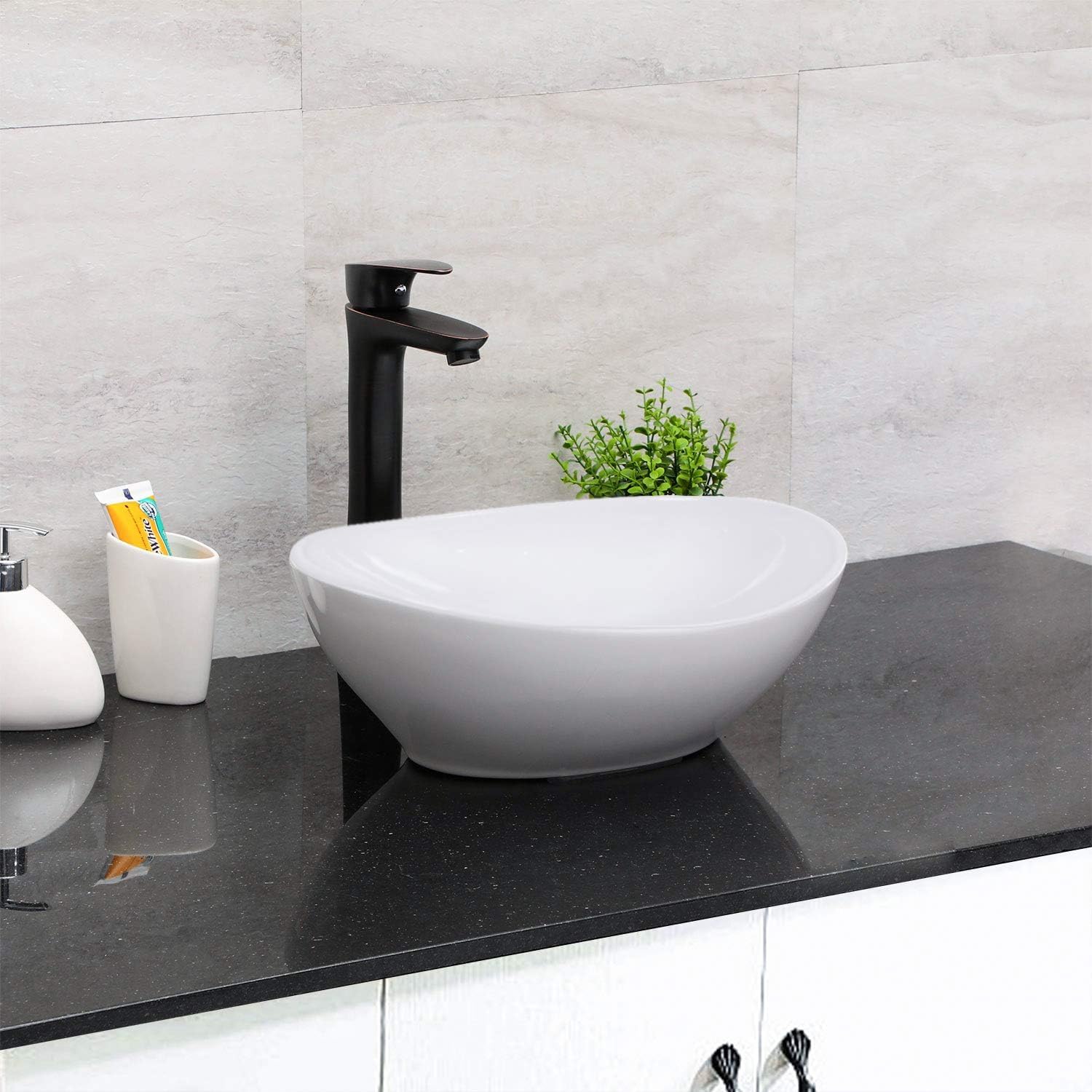 Mocoloo oval sink bowl inside with smooth interior and easy cleaning