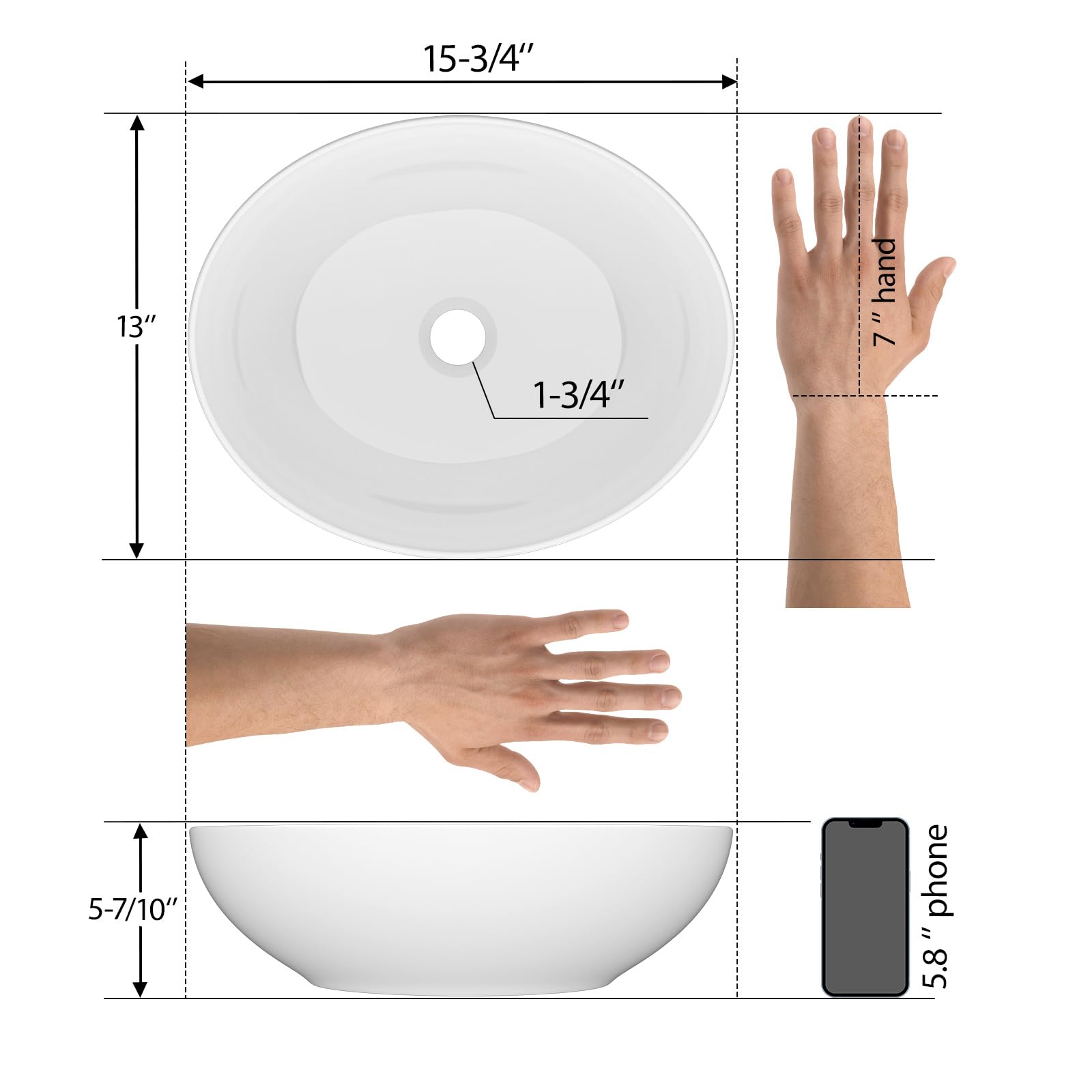 Mocoloo oval sink dimensions 16x13 suitable for small bathrooms