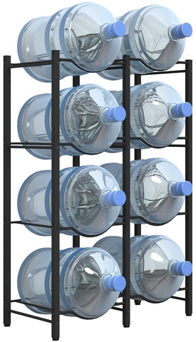 Mocomax 5-gallon rack front view shows compact kitchen storage for eight bottles.