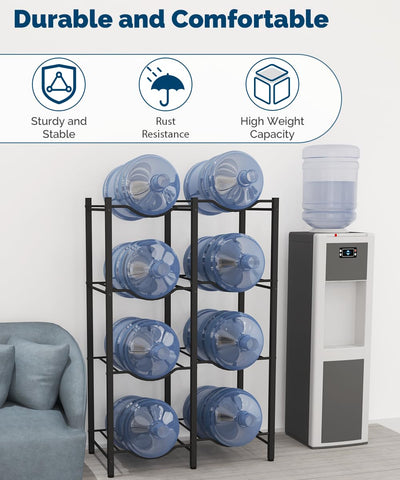 Mocomax 8-bottle capacity with detachable layers enables customizable height for different jug sizes.