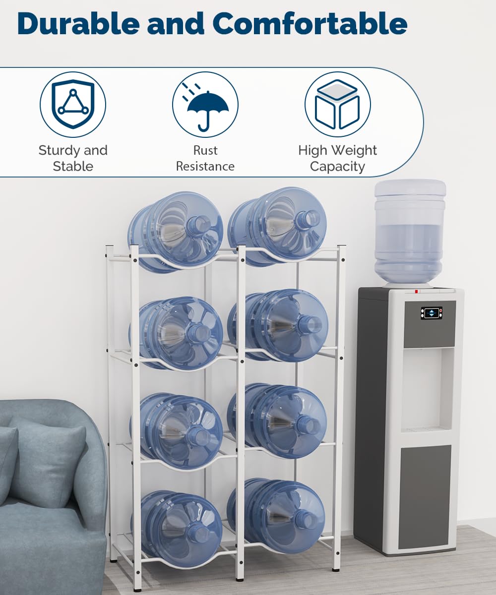 mocomax water jug rack assembled stand demonstrates 4-tier organization