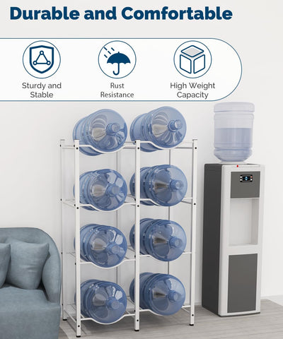 mocomax water jug rack assembled stand demonstrates 4-tier organization