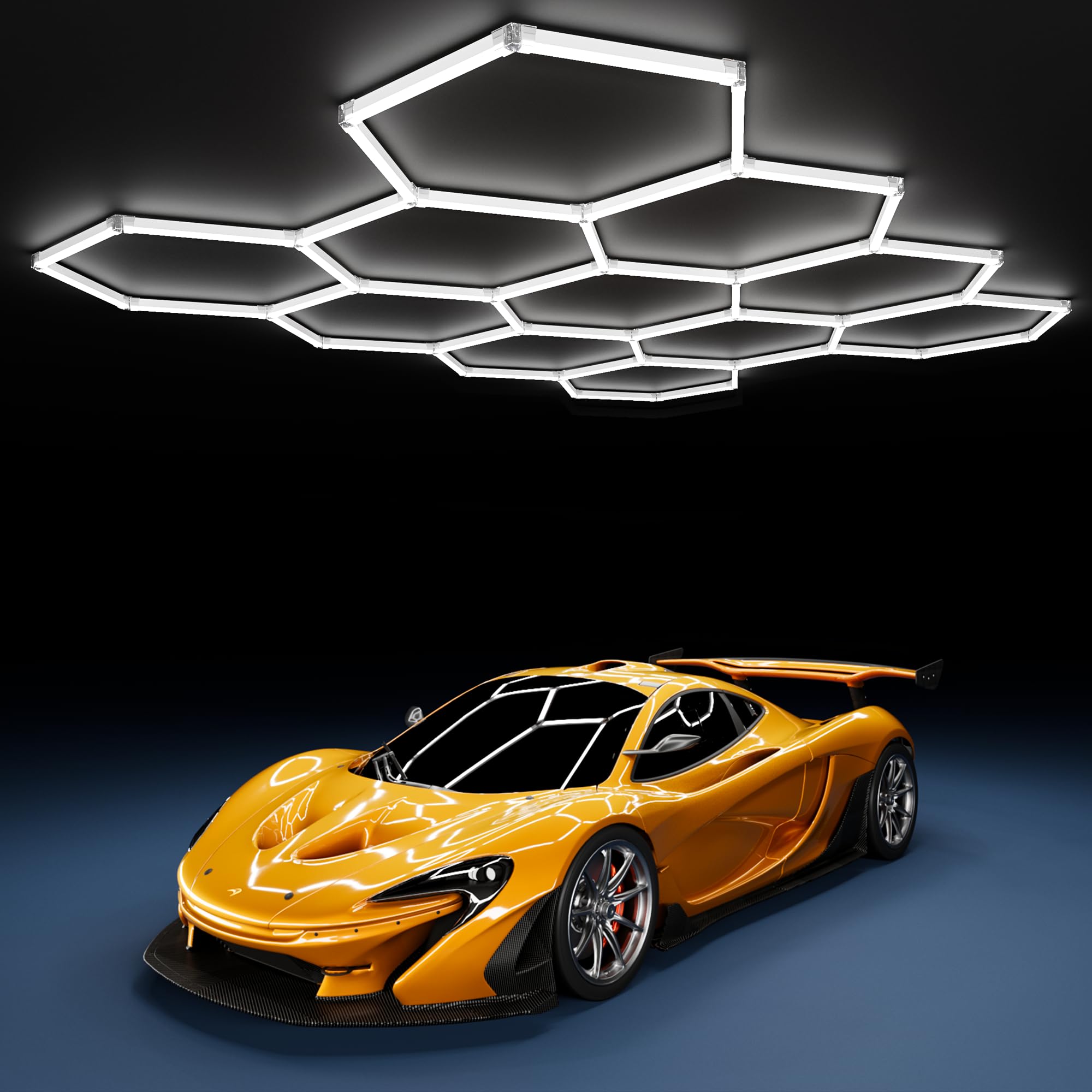 MODERN 11Grids hexagon light pack for bright, even garage illumination