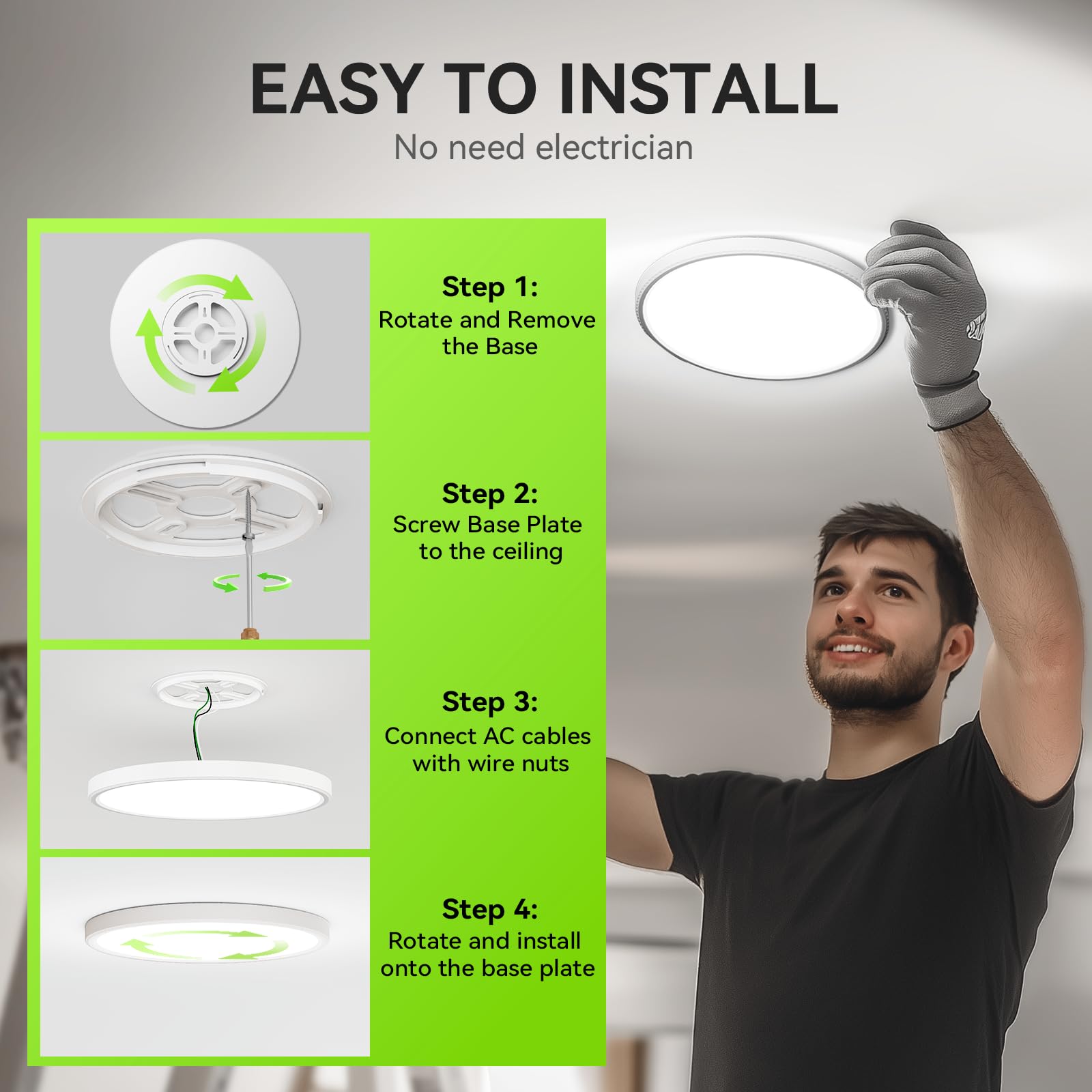 MODERN easy two-step installation with included mounting hardware.