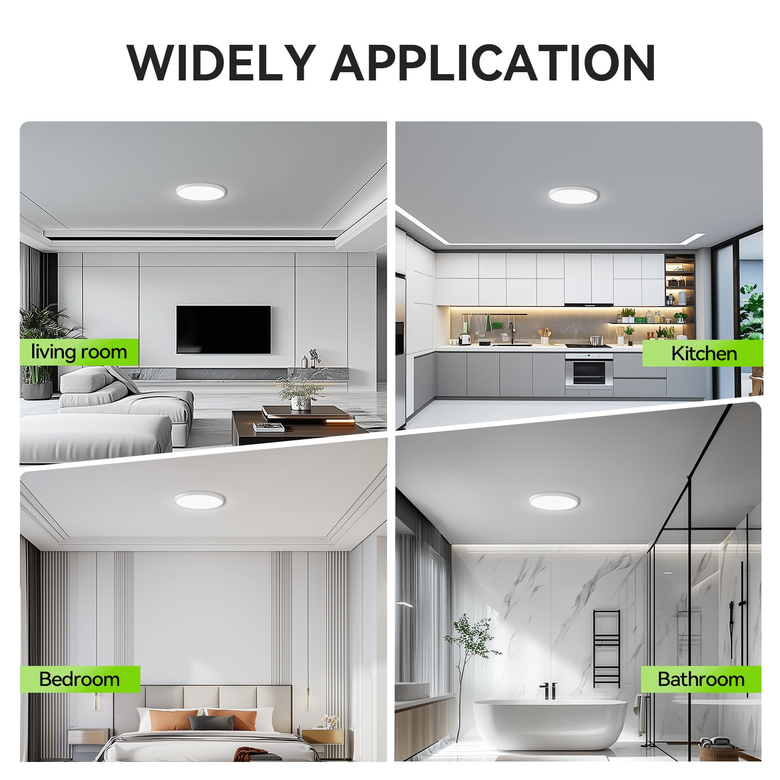 MODERN undimmable daylight fixture provides consistent 5000K ambiance.