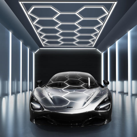 MODERN Hexagon Garage Light 720W brightness improves workshop visibility