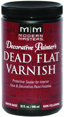 Modern Masters DP609-32 Dead Flat Varnish bottle provides interior protection and washability