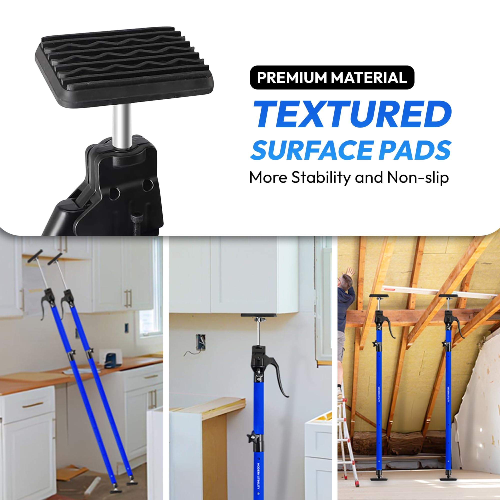 Modern Utility swivel non-marring pads protecting walls and finishes