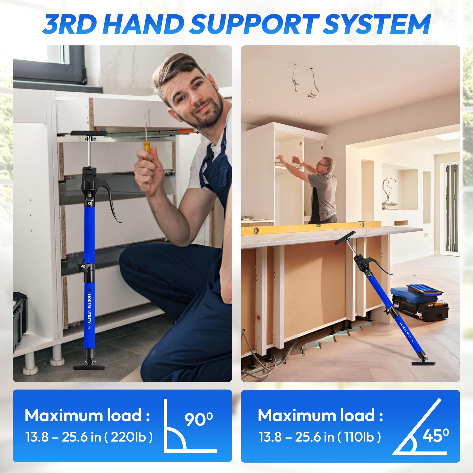 Modern Utility third-hand system stabilizing cabinets during work