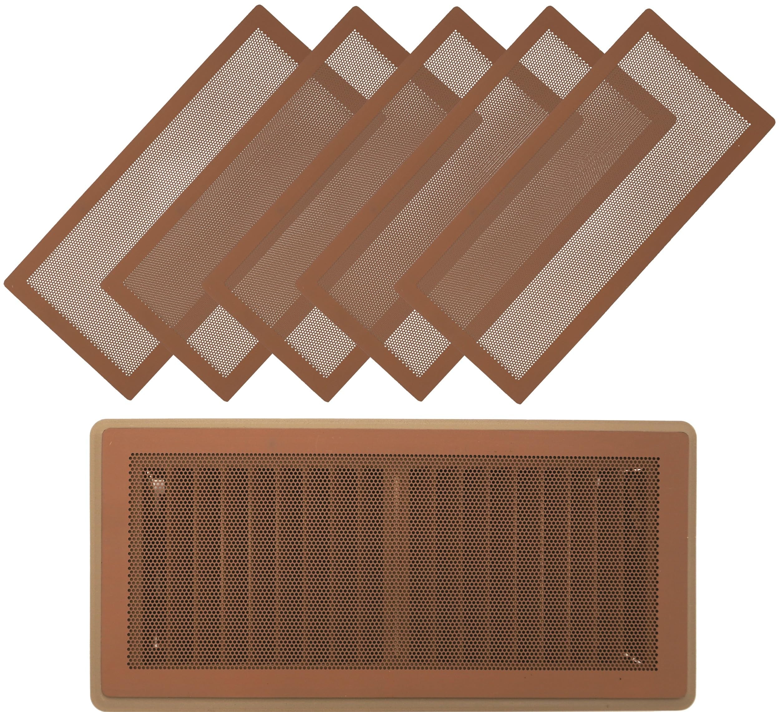 MODERN WAVE extra-strong vent screen cover on a floor register, secure fit prevents items from dropping.
