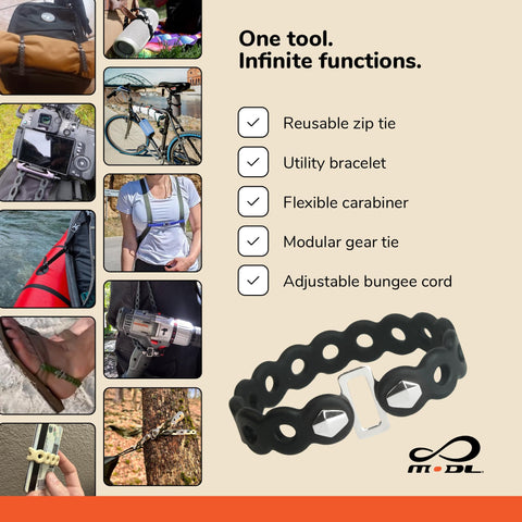 MODL Infinity Tool 2.0 70-lb pull strength demonstrated with wrapped strap