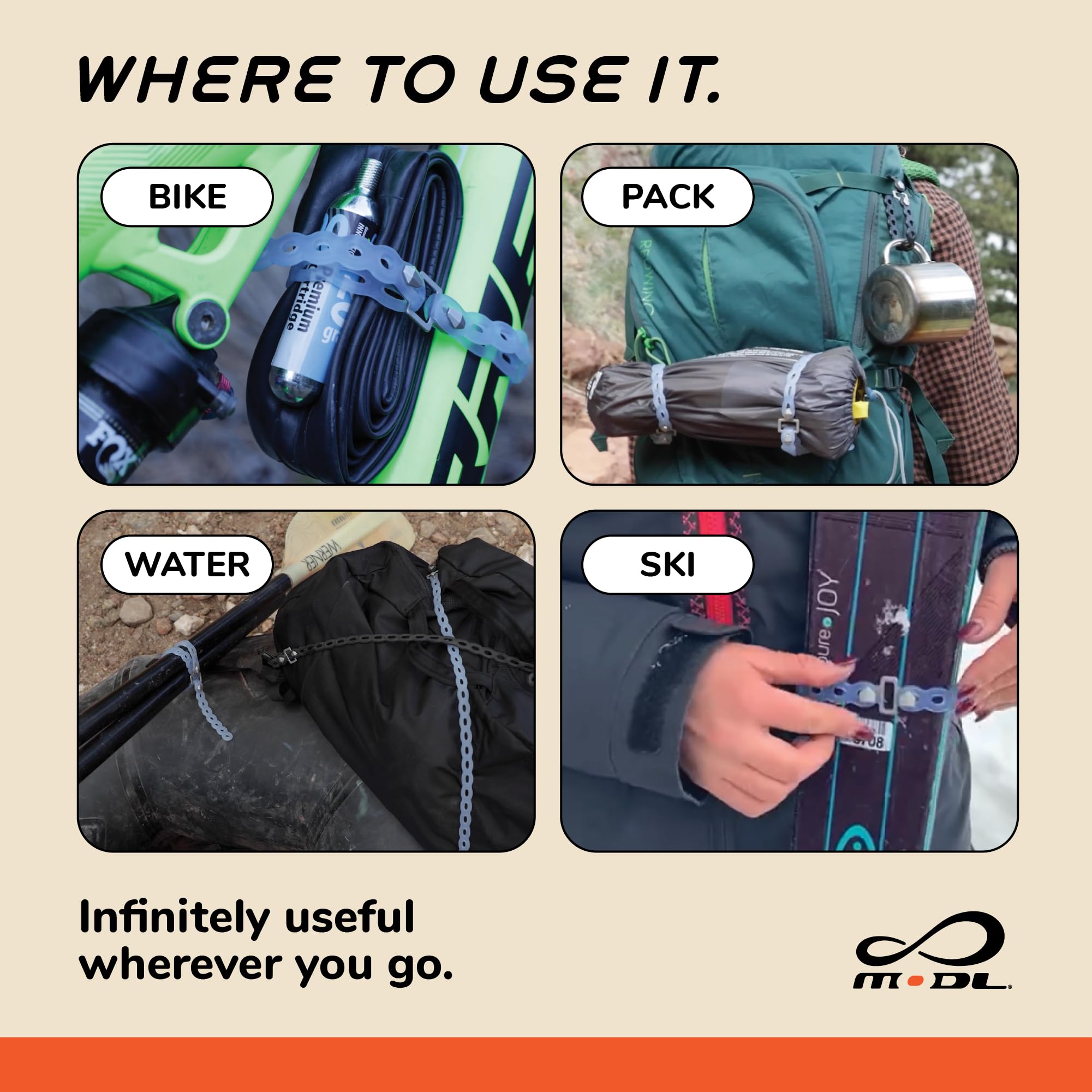 MODL Infinity Tool 2.0 Glacier color highlights rugged outdoor styling.