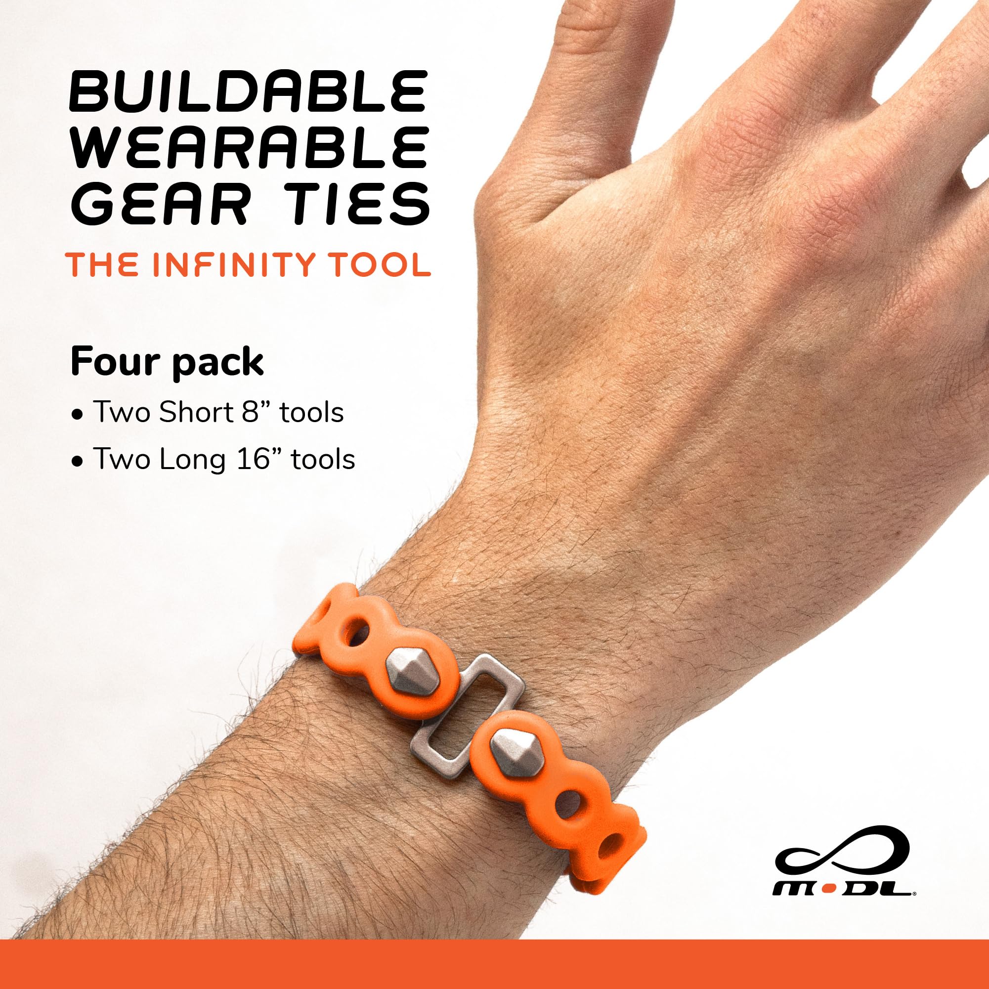 MODL Infinity Tool 2.0 strapped to gear demonstrates secure, flexible carrying