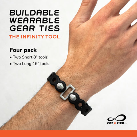 MODL Infinity Tool 2.0 close-up shows stainless StudLinks for secure cinching