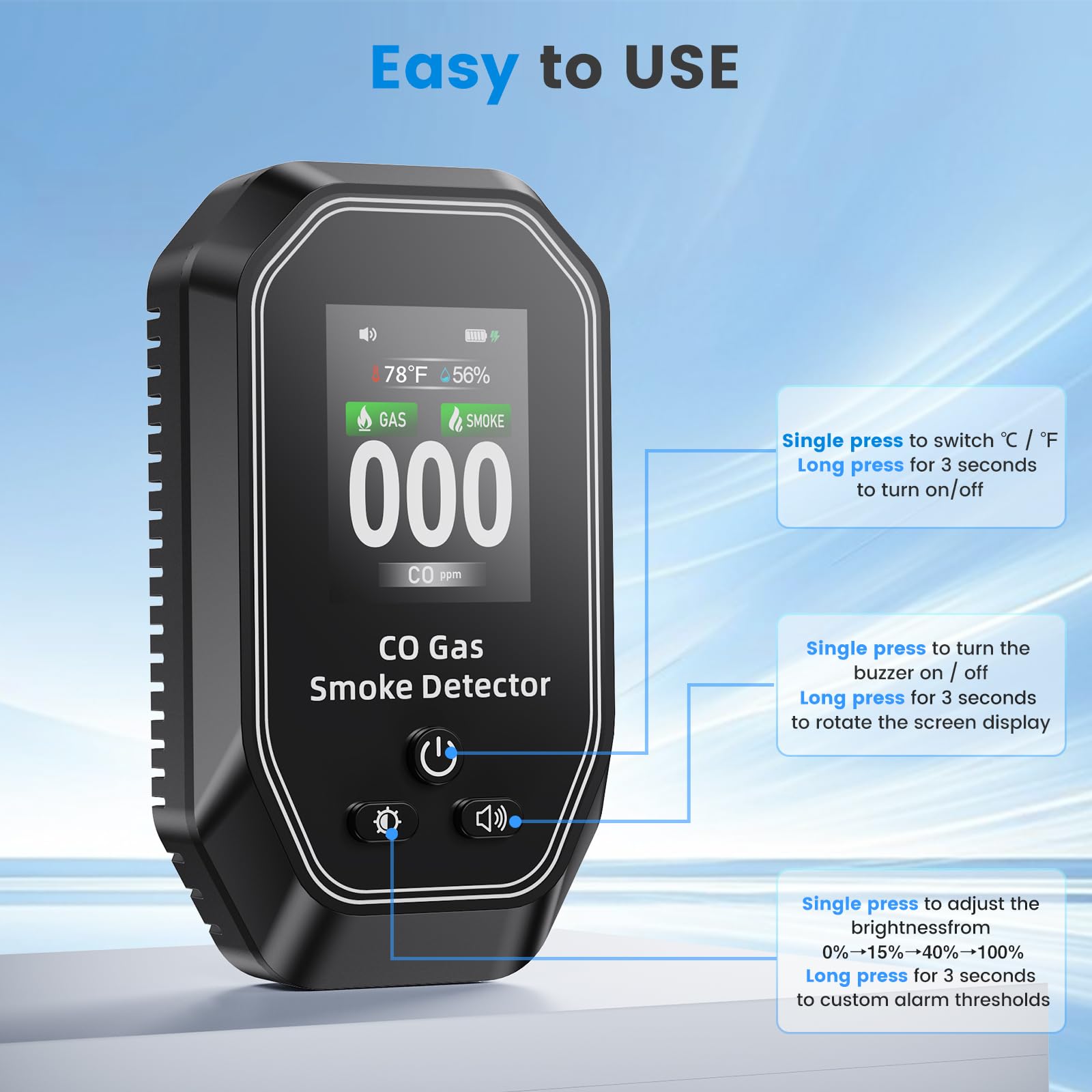 MODOFO TOOL adjustable brightness display for comfortable night viewing