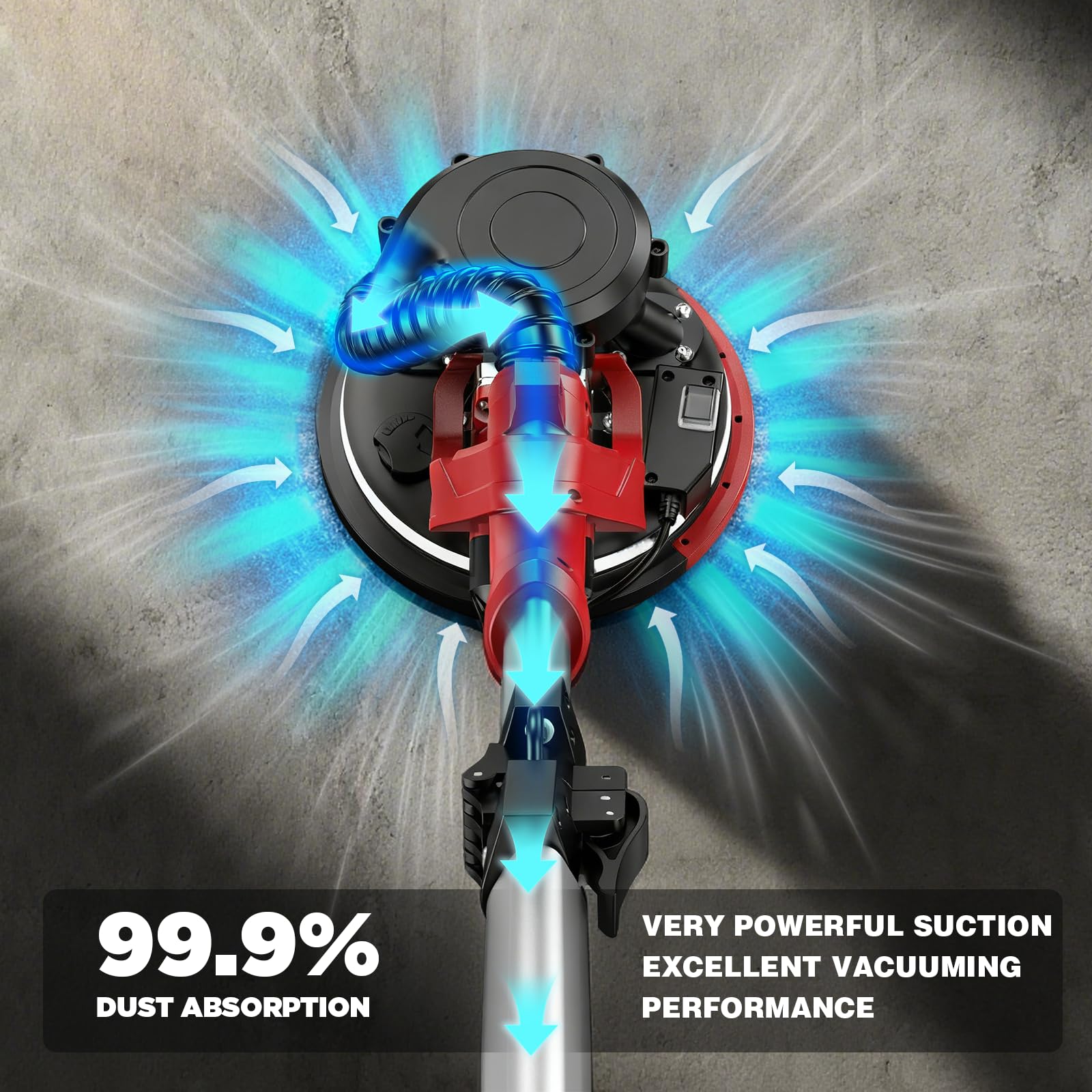 MODOFO TOOL drywall sander with 6-hole disc improves dust extraction during projects