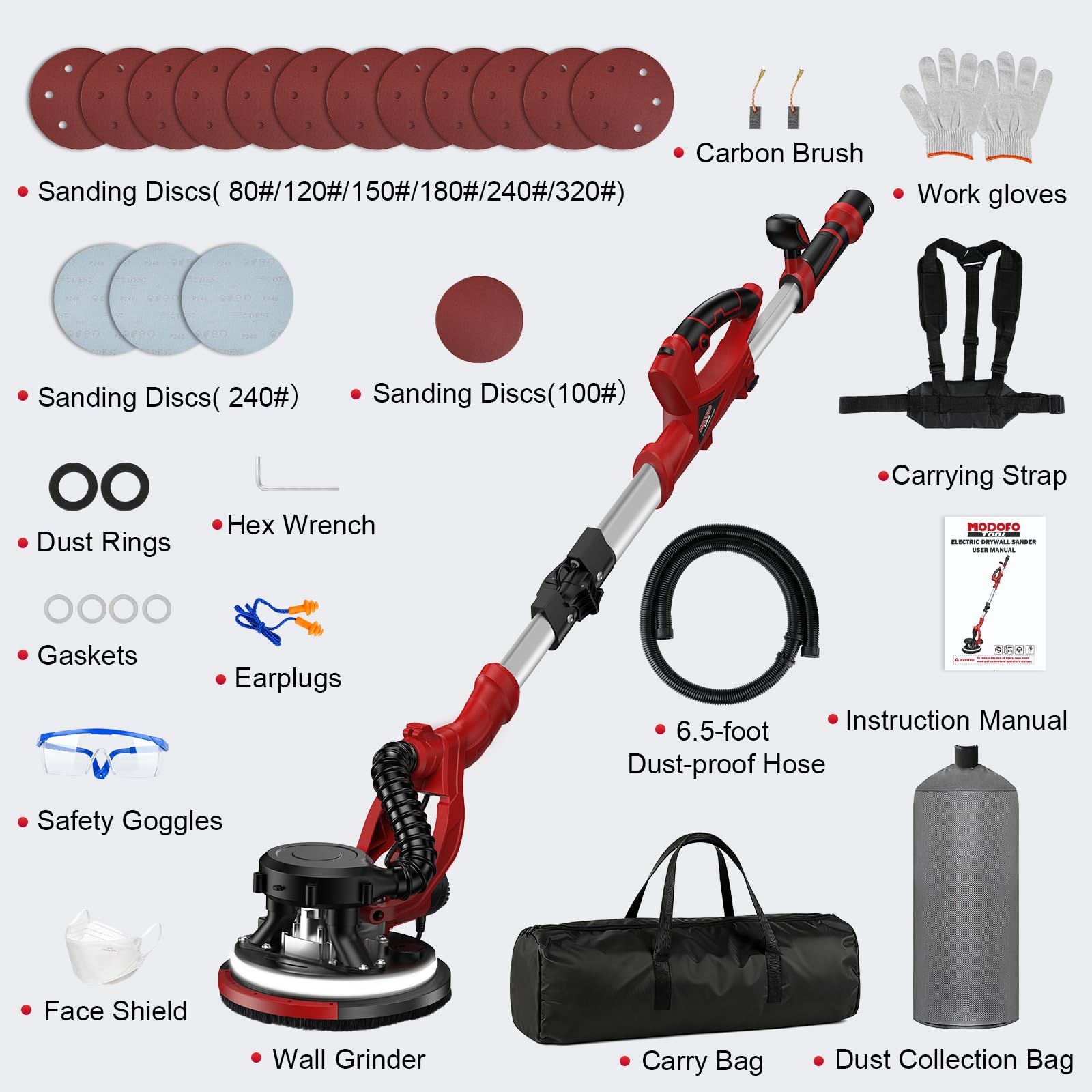 MODOFO TOOL drywall sander is durable yet lightweight for easy handling