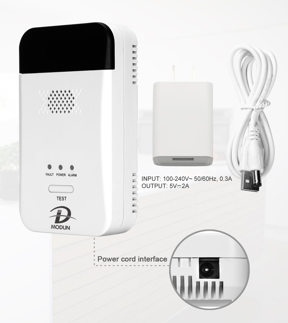 MODUN D gas detector emits an 85dB alarm when thresholds are reached.