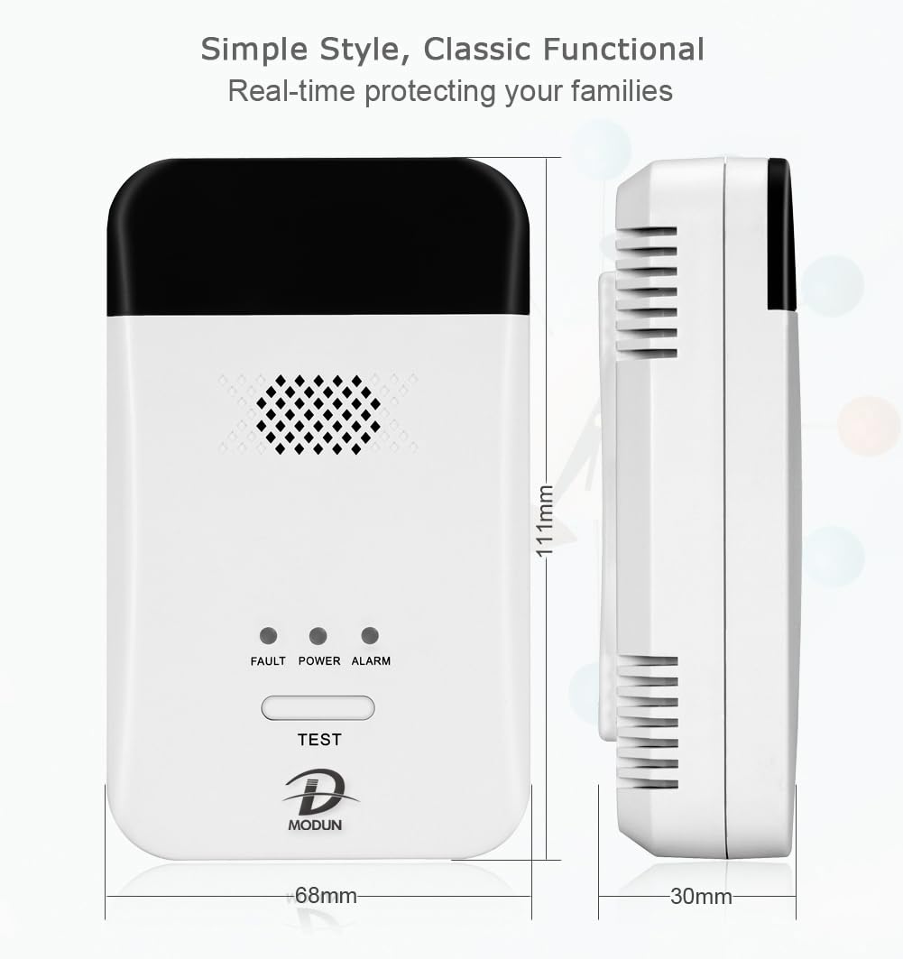 MODUN D gas detector durable ABS housing resists everyday use.