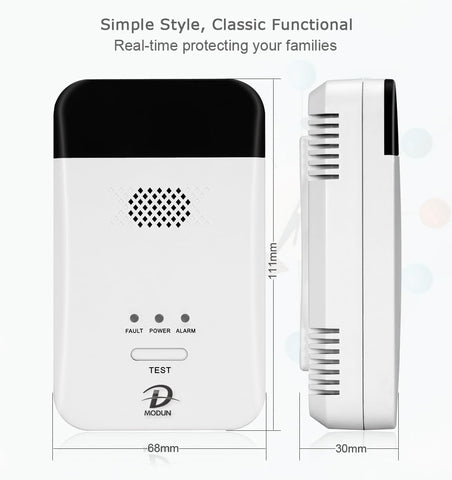 MODUN D gas detector durable ABS housing resists everyday use.