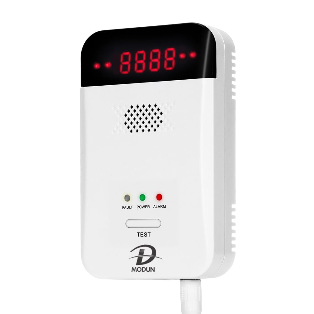 MODUN D gas detector front view with LED indicators for quick safety awareness.