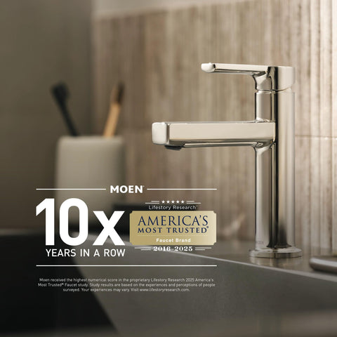 One-year warranty emblem for Moen 1222 replacement cartridge